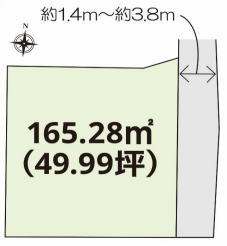 細井小学校　土地面積:165.28平米 ( 49.99坪 )　